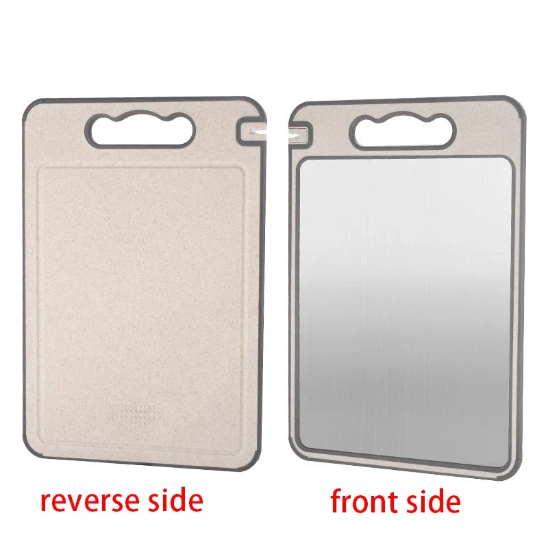 Dual-Sided Stainless Steel Cutting Board – Large Chopping Board