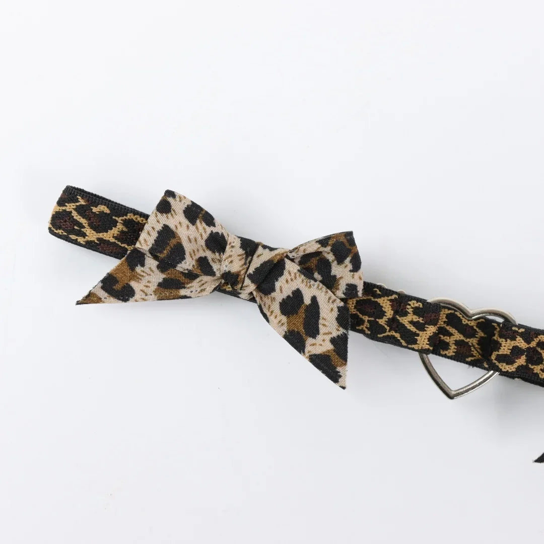 UYEE Leopard Print Bow Heart Leg Garter Belt Sexy Elastic Thigh Ring
