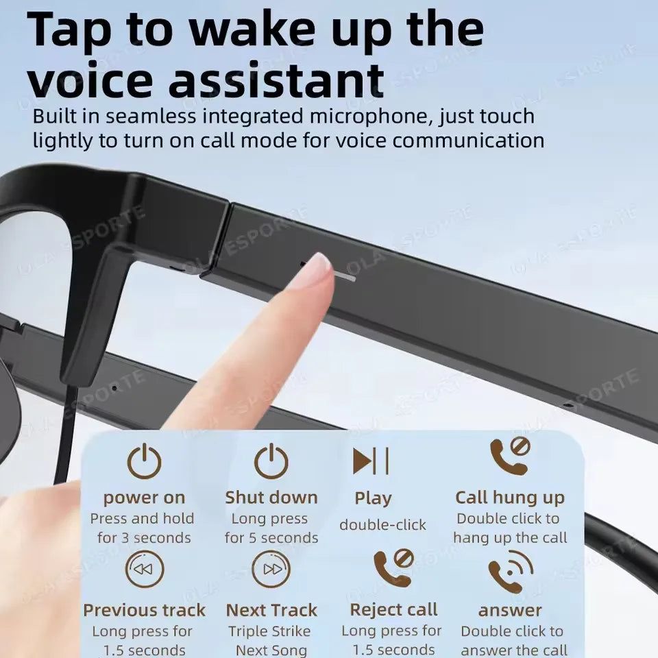 F02 Photosensitive Change Smart Glasses Bluetooth Voice Calls Control