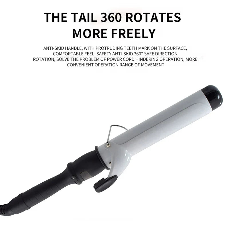 Ceramic Curling Wand | LED Temp Display & Big Waves Styling