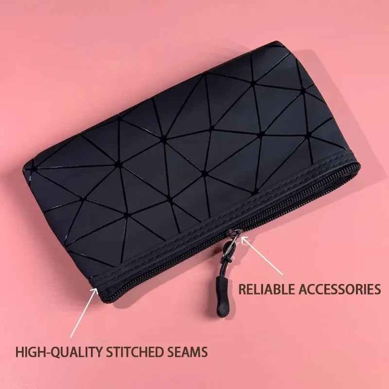 Geometric Cosmetic Bag – Portable Travel Makeup Organizer