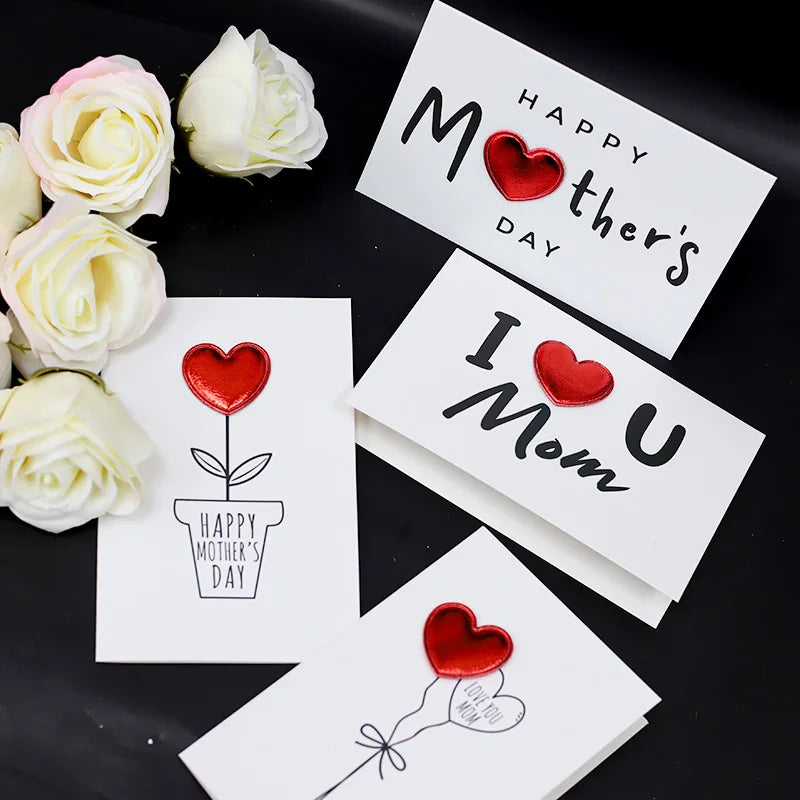 5-Pack Heart Greeting Cards – Mother's Day, Birthday & More