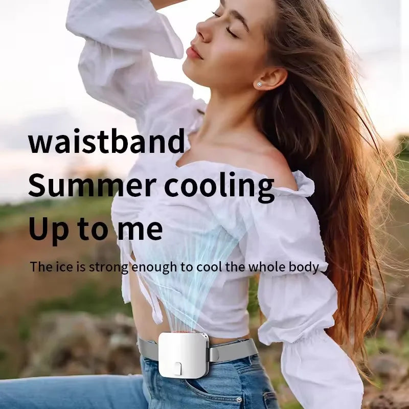 10000mAh Wearable Neck & Waist Fan | Hands-Free Cooling