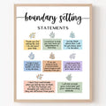 Boundary Setting Statements Canvas Wall Art | Therapist Decor