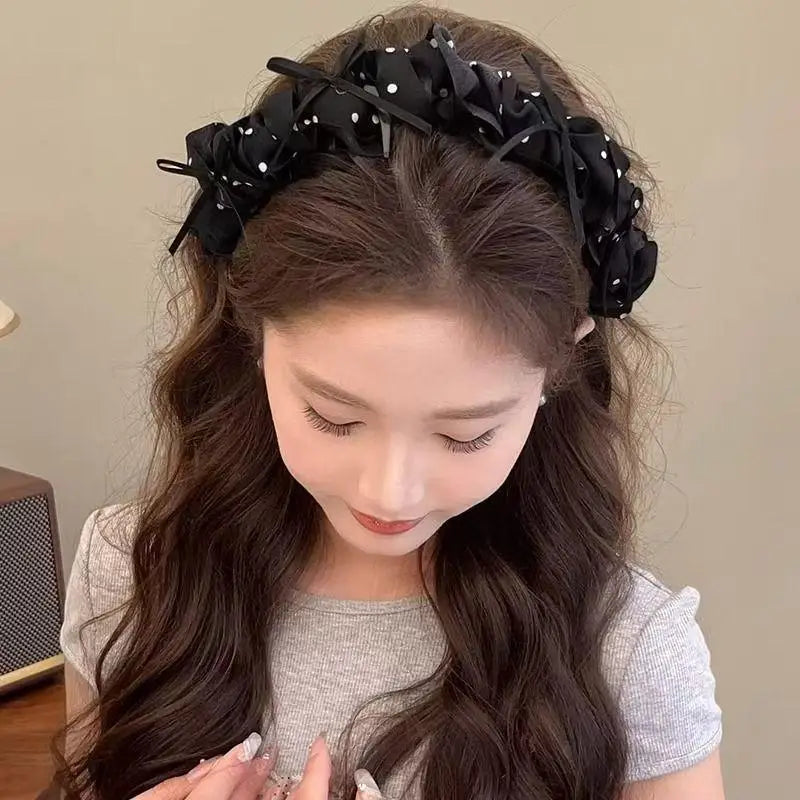 Vintage Polka Dot Bow Headband – Women's Princess Hairband
