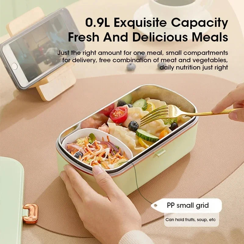 Electric Lunch Box Food Warmer | 304 Stainless Steel Bento Box