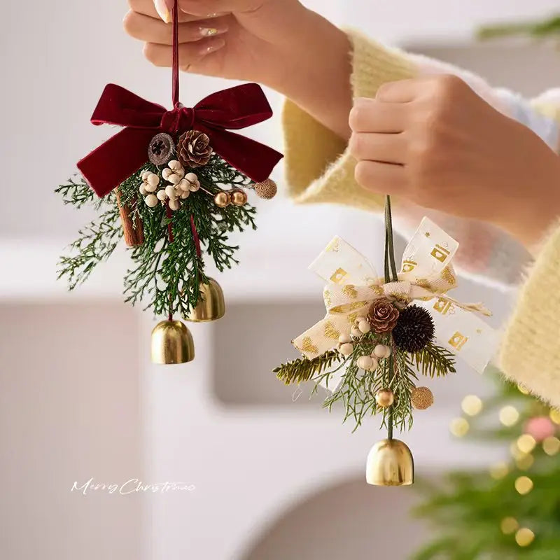 Christmas Decorations Bells Wreaths Tree Atmosphere Scene Home Decor