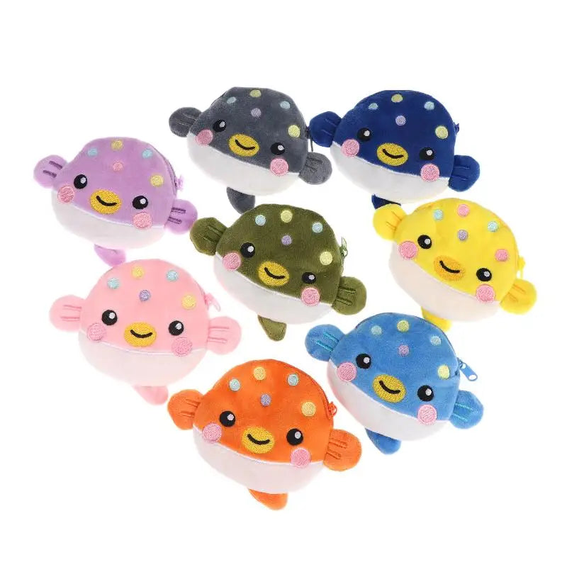 Cute Pufferfish Plush Mini Coin Purse – Zipper Pouch Wallet