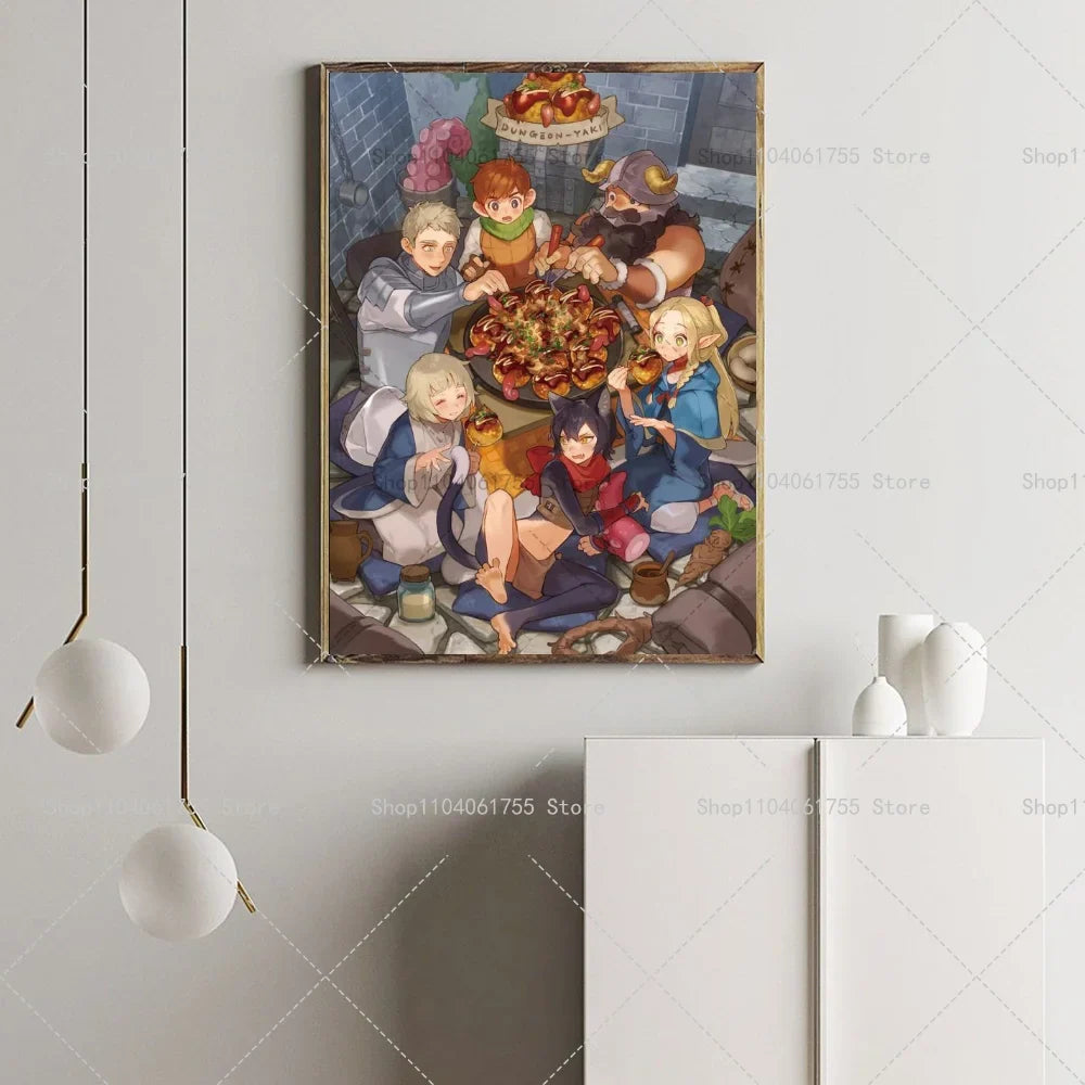 Anime Dungeon Meshi Wall Poster – Waterproof Self-Adhesive Sticker