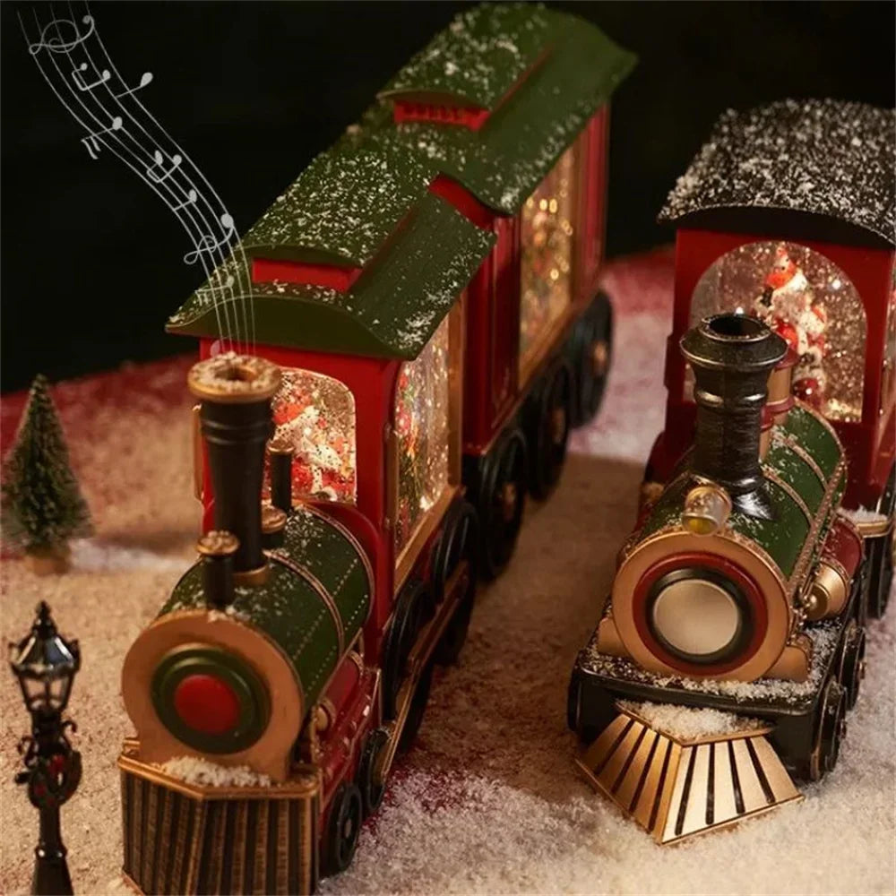Christmas Train Snow Globe Lantern | Light-Up Holiday Decor