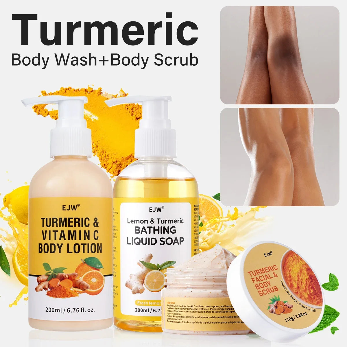 Turmeric Brightening Body Wash – Deep Cleansing Shower Gel