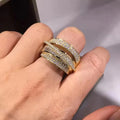 Huitan Gold CZ Pave Ring – Cubic Zirconia Engagement Jewelry
