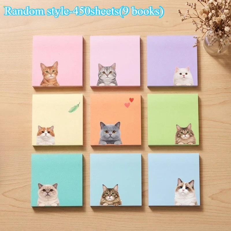Macaron Cat Sticky Notes – Kawaii Memo Pads 50 Sheets