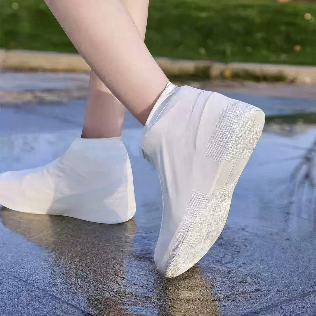 1 Pair Latex Rain Boots Waterproof Shoe Cover White All Day