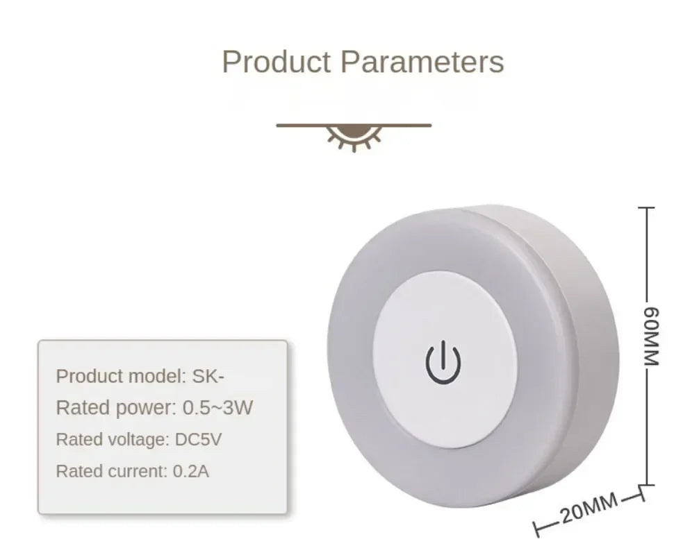 Mini LED Night Light | Rechargeable Wireless Wall Mood Lamp