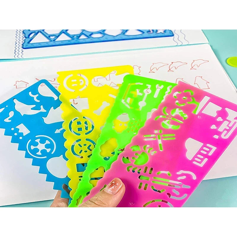 Bview Art Multifunctional Hollow Rulers Drafting Tools School