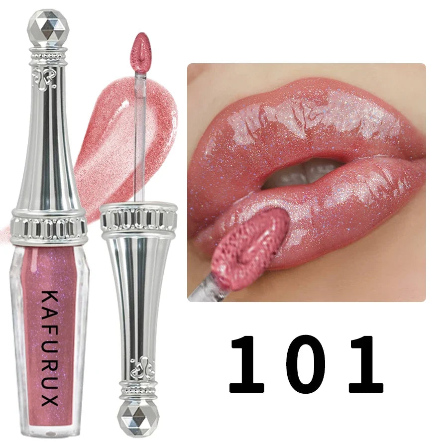 KAFURUX 6-Color Glitter Lip Gloss – Shimmer Pearlescent Set