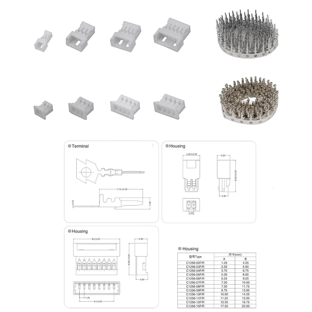 40sets Box JST 1 25 Male Female Connector Aerial Docking 2 3 4 5Pin