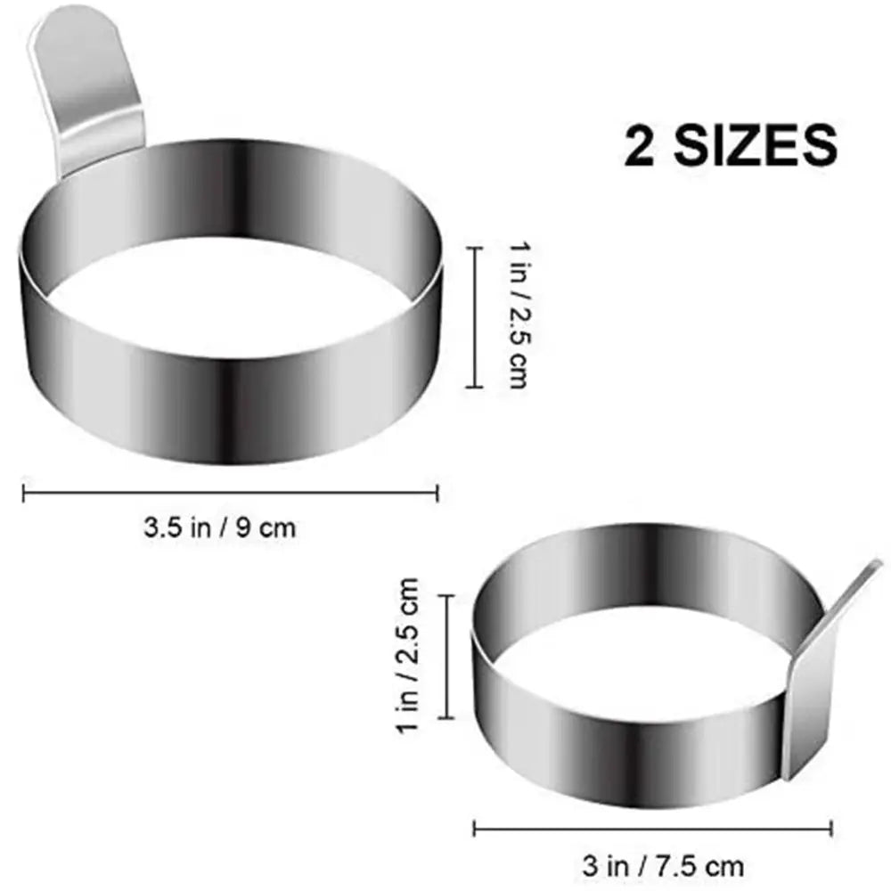 304 Stainless Steel Egg Frying Ring Mold with Heat-Resistant Handle