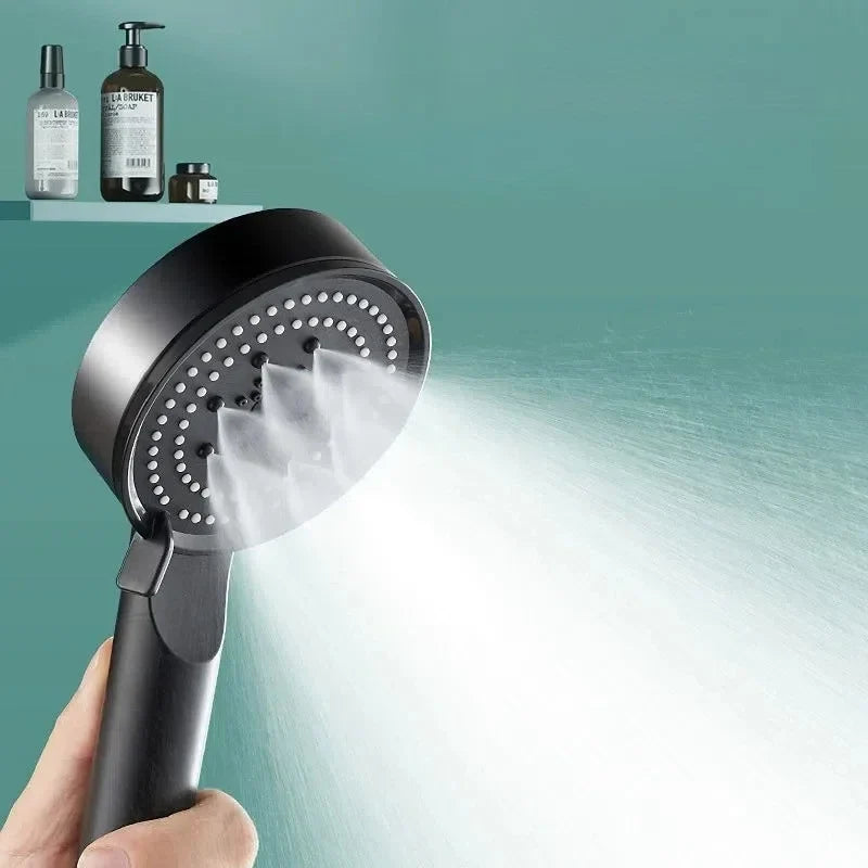 5-Mode High Pressure Water Saving Handheld Shower Head – Black