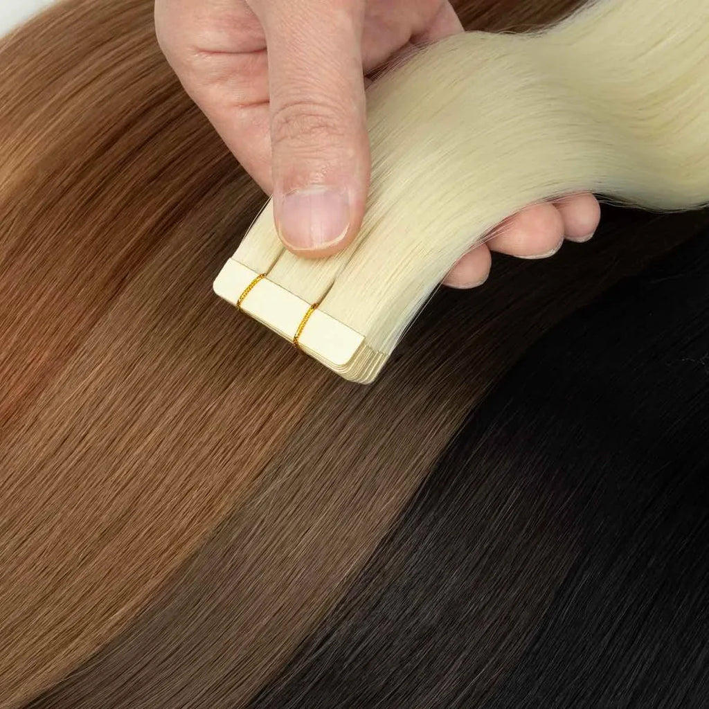 20pc Tape-In Synthetic Hair Extensions – Seamless Skin Weft