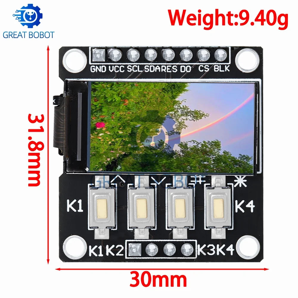 TFT Color LCD Module SPI 0.96–1.8" ST7735 ST7789 | 4-Key