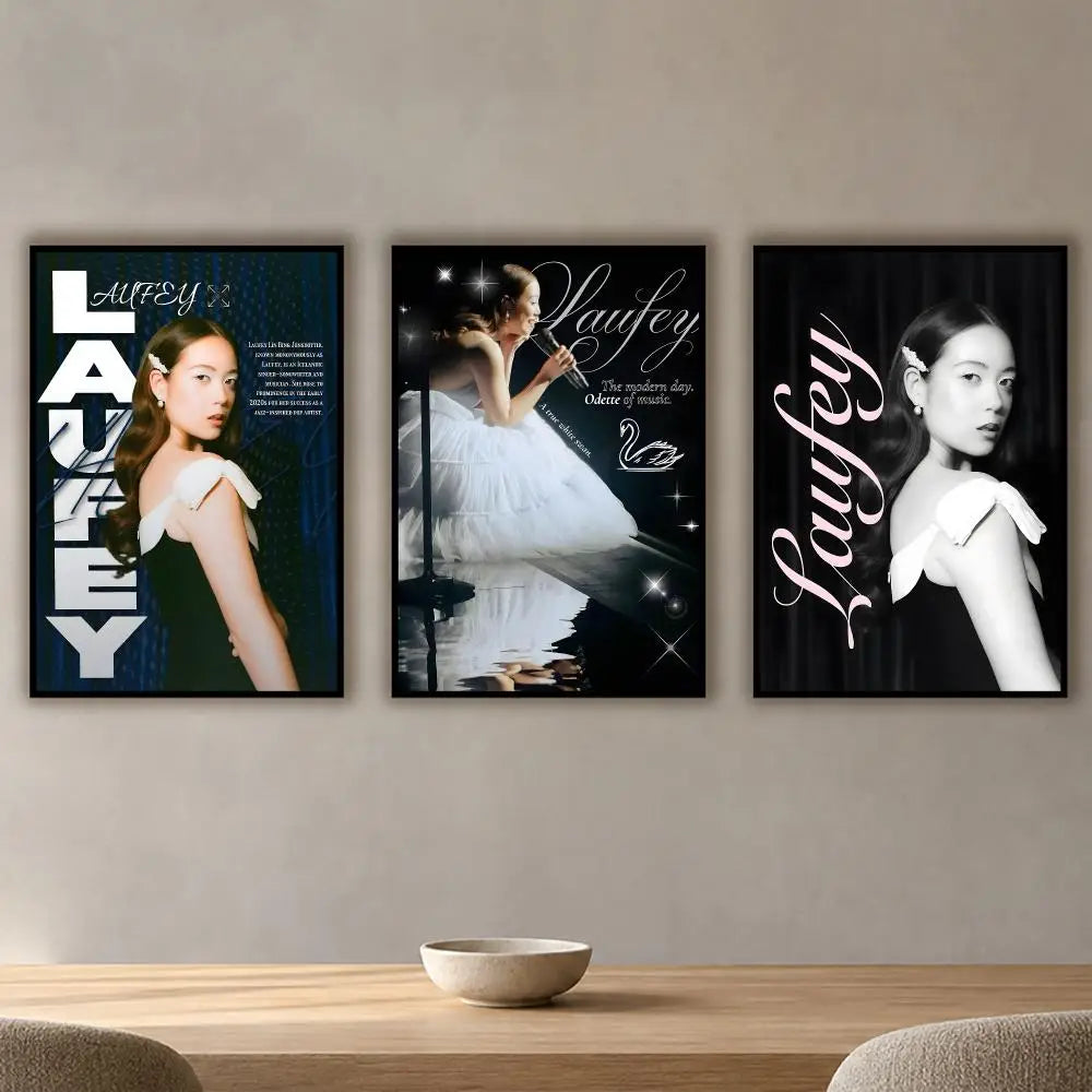 Laufey Poster Waterproof PVC Stickers – Wall Décor & Gift