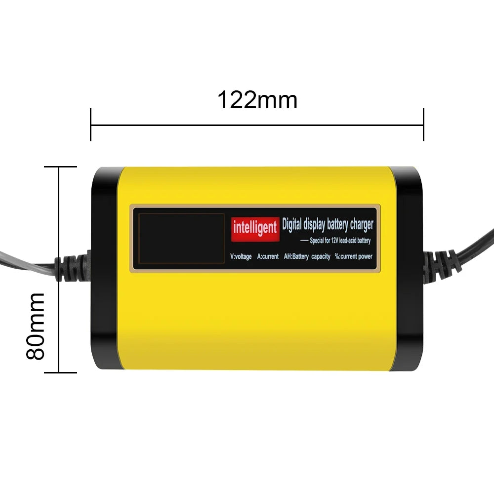 Automatic 2A Car Battery Charger – LCD Display, 12V