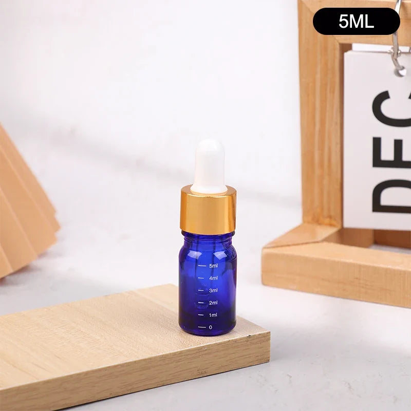 Blue Glass Dropper Bottles 5ml–100ml | Refillable Essential Oil