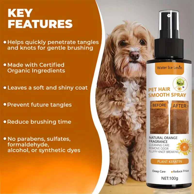 Pet Hair Smoothing Spray – Softens & Shines Dog & Cat Fur