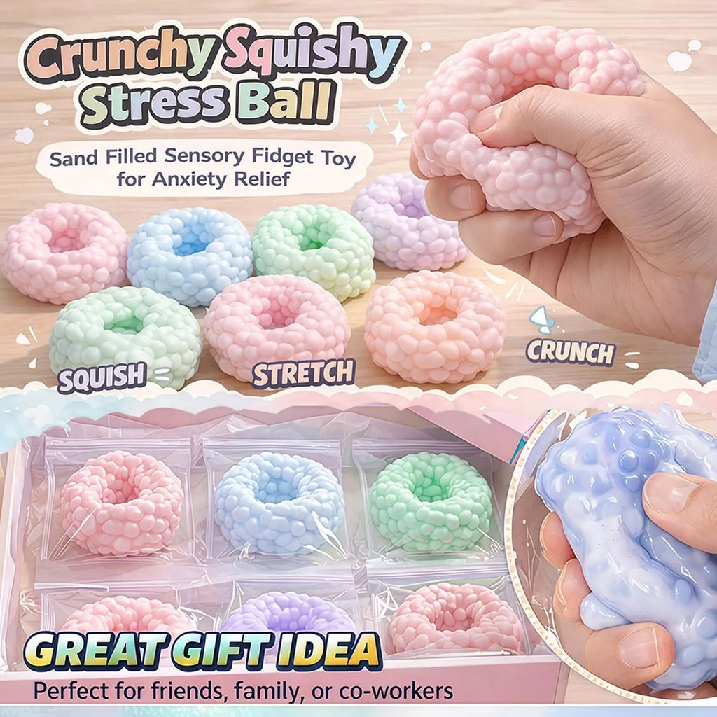 Crunchy Stress Ball – Sand-Filled Sensory Fidget Toy | 12 cm