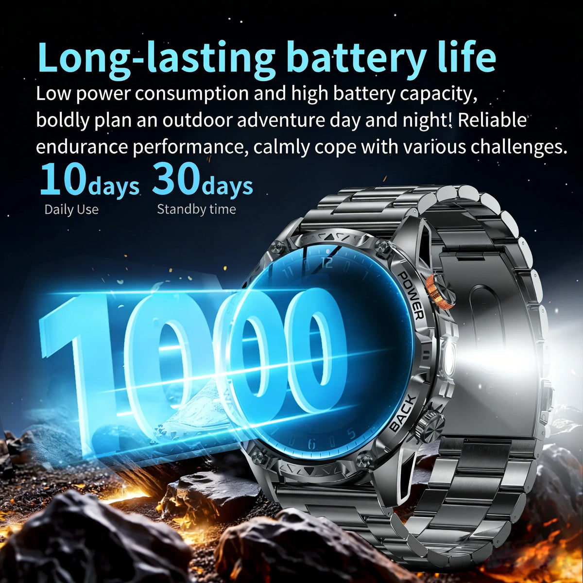 DAORKOW YK16 Smart Watch – 1000mAh, 100+ Sports & BT Calls