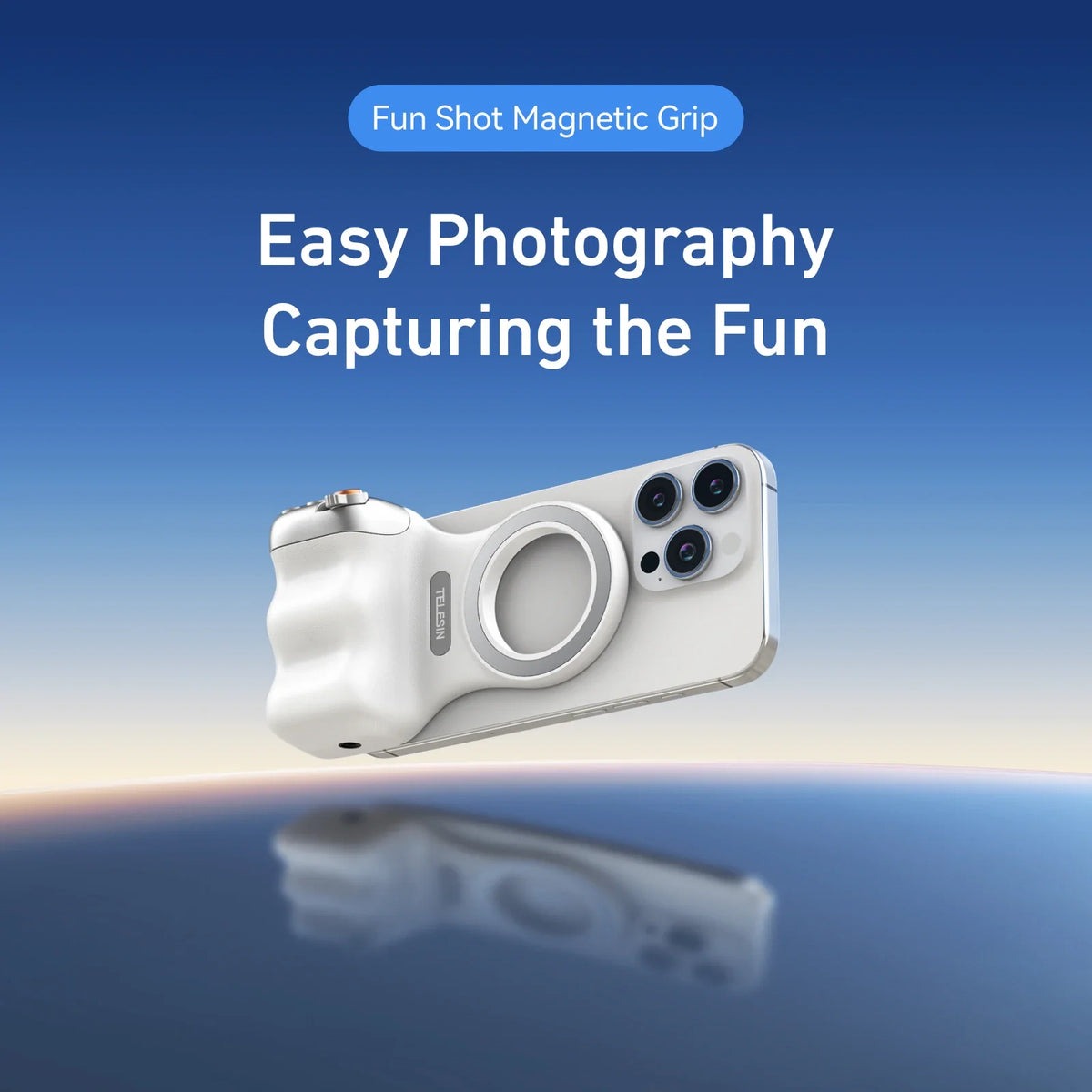 TELESIN Magnetic Phone Camera Grip with Bluetooth Remote & Fill Light