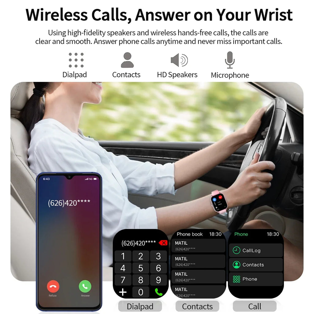 SIMSONLAB Smartwatch – Bluetooth Call & Fitness Tracker Watch