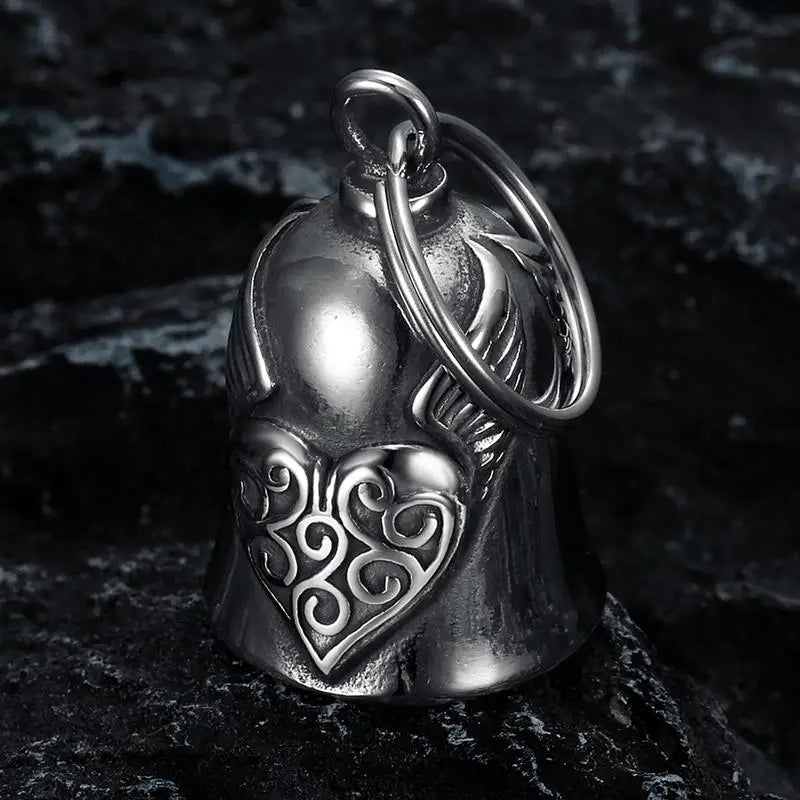 Motorcycle Bell Fashion Lucky Pendant Heart Wing Men Punk Rock
