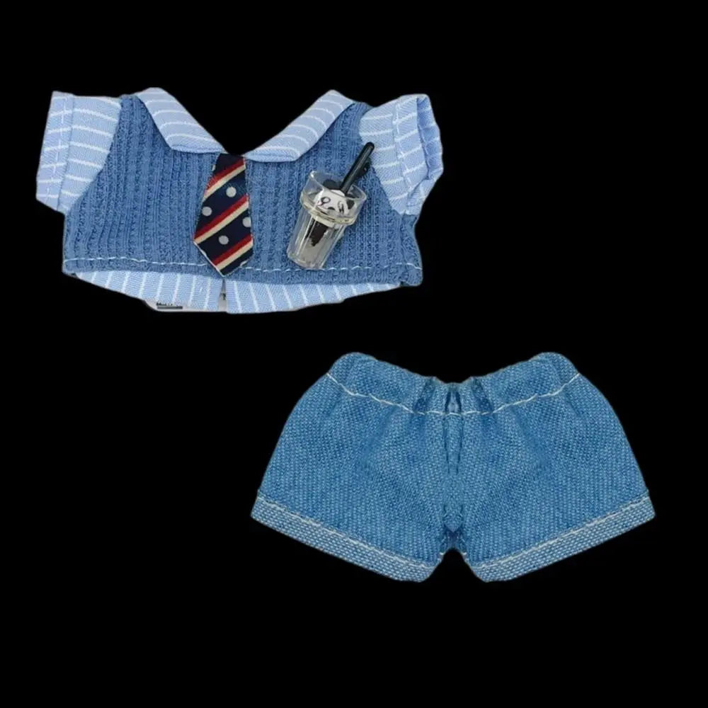10cm Doll Clothes Set – Blouse, Pants & Necktie for BJD