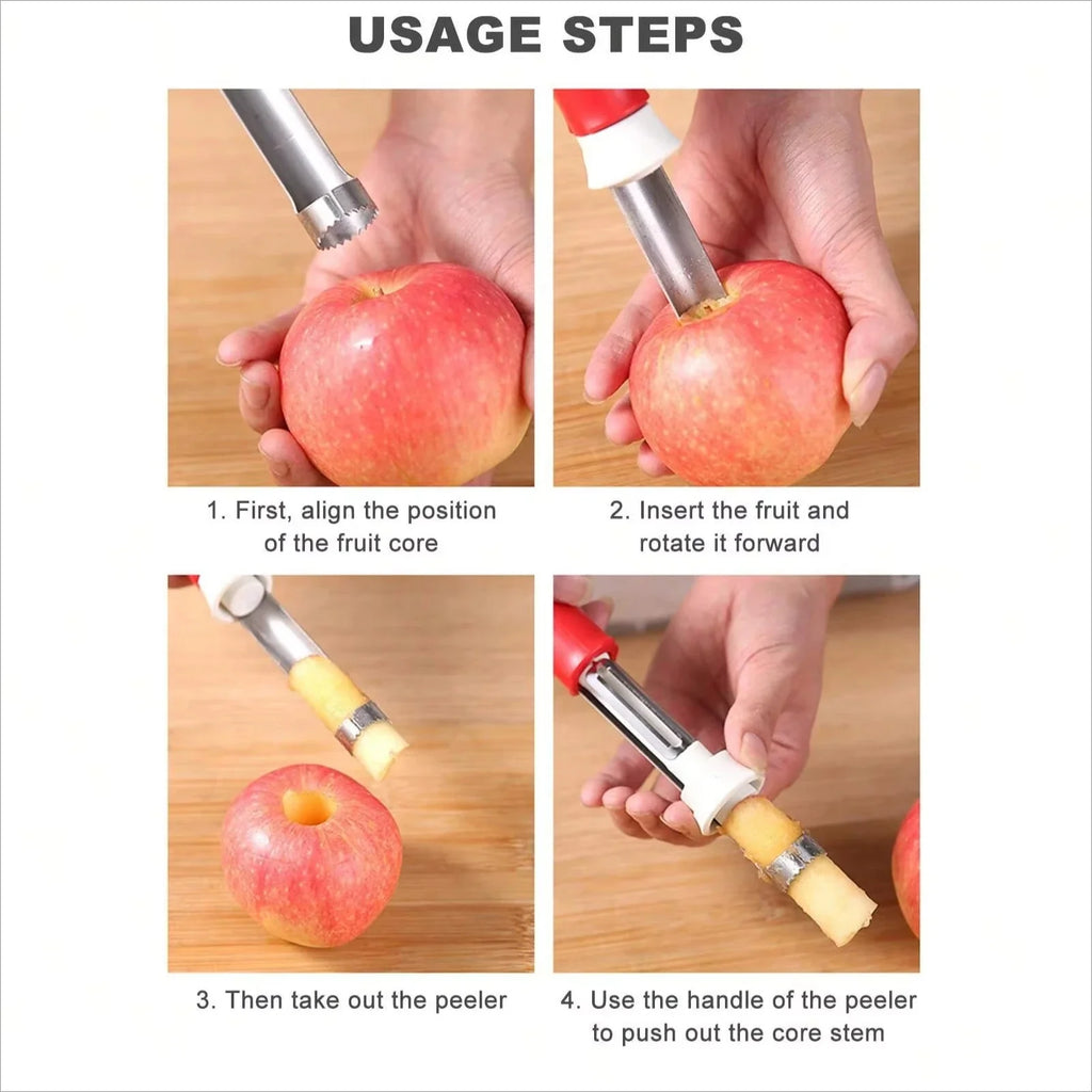 Apple Corer Stainless Steel Pear Fruit Vegetable Tools Core Seed