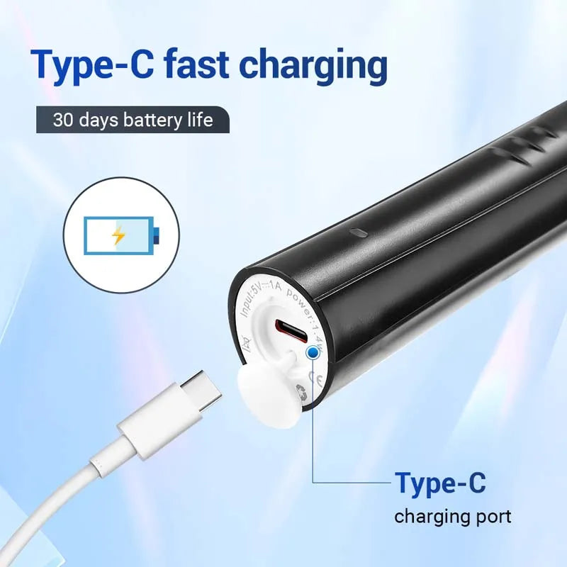 Rotating Electric Toothbrush | 3 Modes, 30-Day Battery & Case