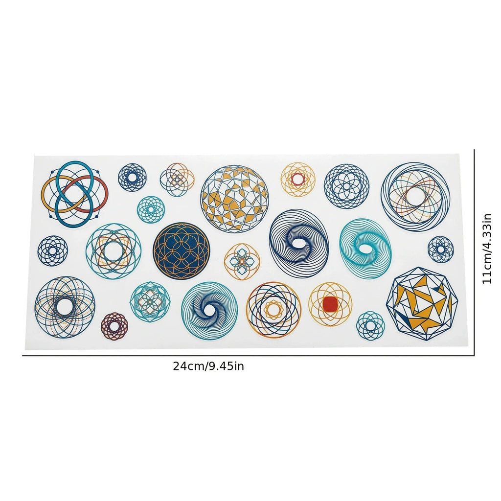 Sacred Geometry UV Transfer Stickers – Waterproof Decals