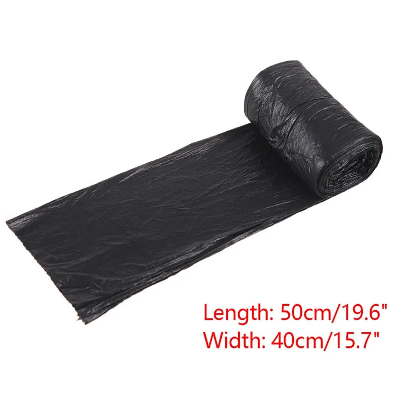 50-Pack Black Trash Bags 8L | 50×60cm Flat Top Garbage Bags