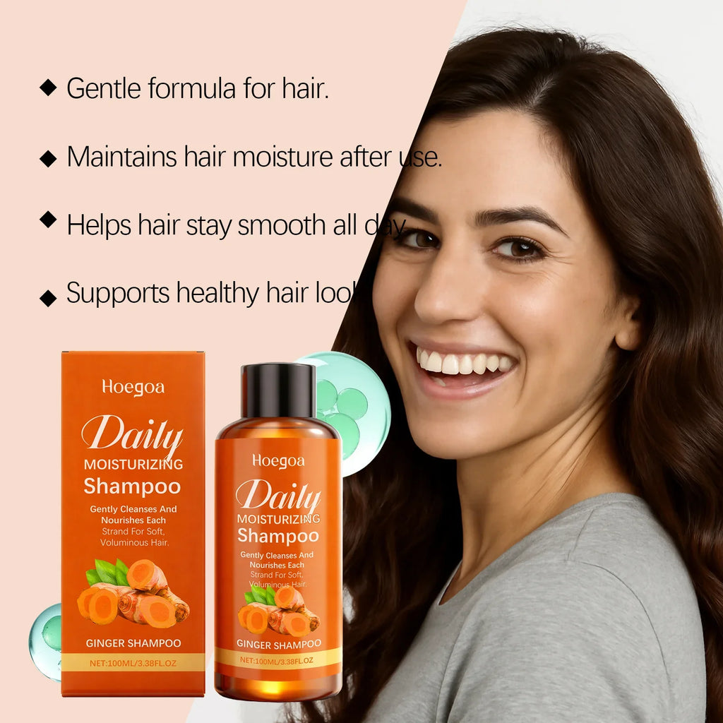 Natural Ginger Shampoo Anti Hair Loss Thickening Gentle Cleansing