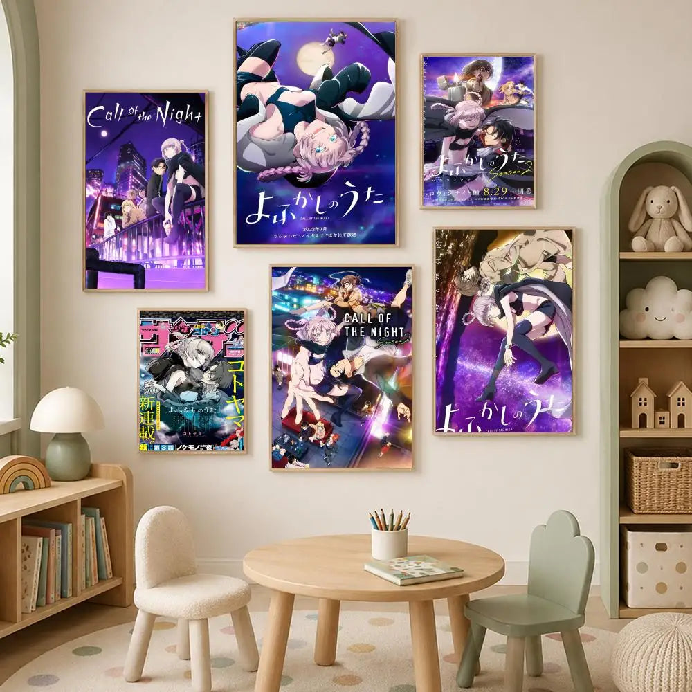 Call of the Night Anime HD PVC Self-Stick Wall Art Poster