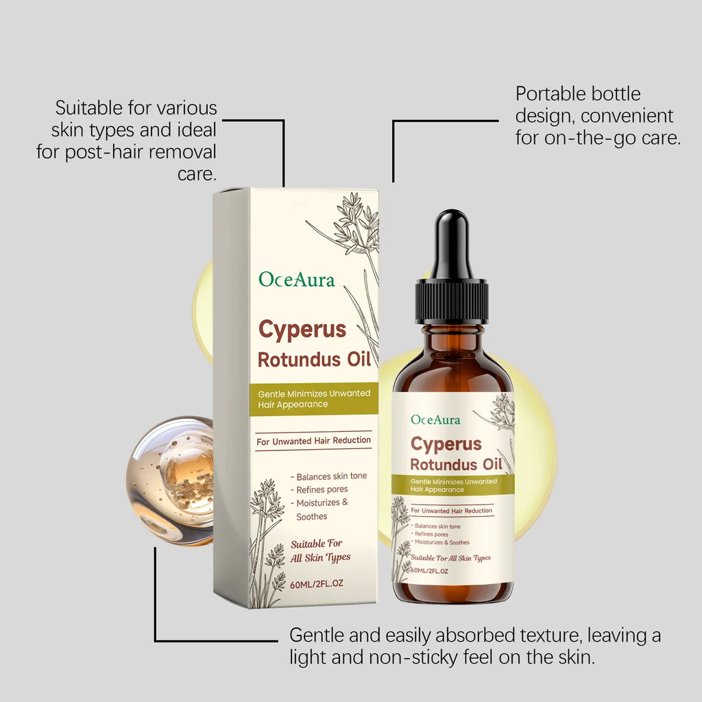 OceAura Hair Removal Oil – Cyperus Rotundus Soothing 60ml