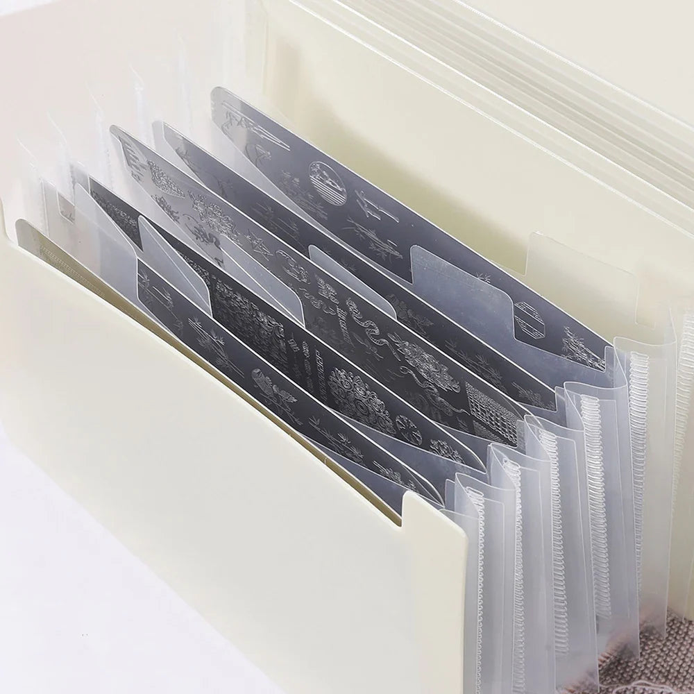 Nail Printing Steel Plate Storage Book Foldable Dustproof Scratch