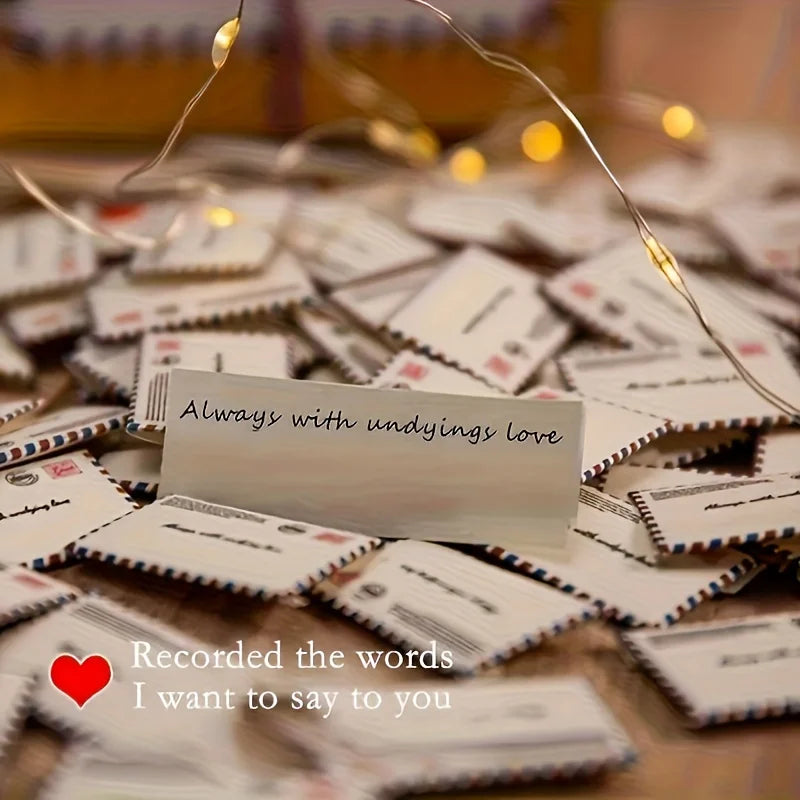 90-Pc Mini Envelope Set | Red Seal, Heart Labels & Stamps