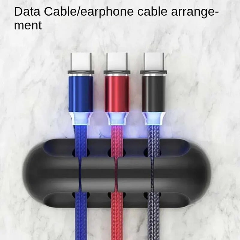 Silicone Desktop Cable Organizer – Self-Adhesive, 5 or 7 Holes