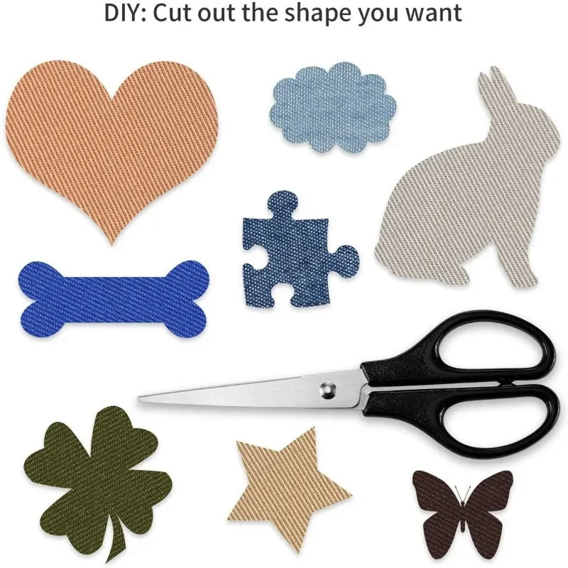 Denim Iron-On Fabric Patches for Clothes – 5pcs DIY Set