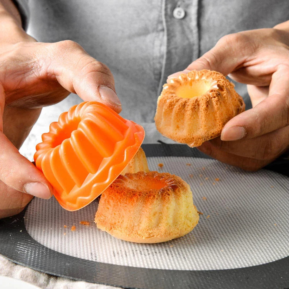 6-Piece BPA-Free Silicone Round Muffin & Cake Molds Set