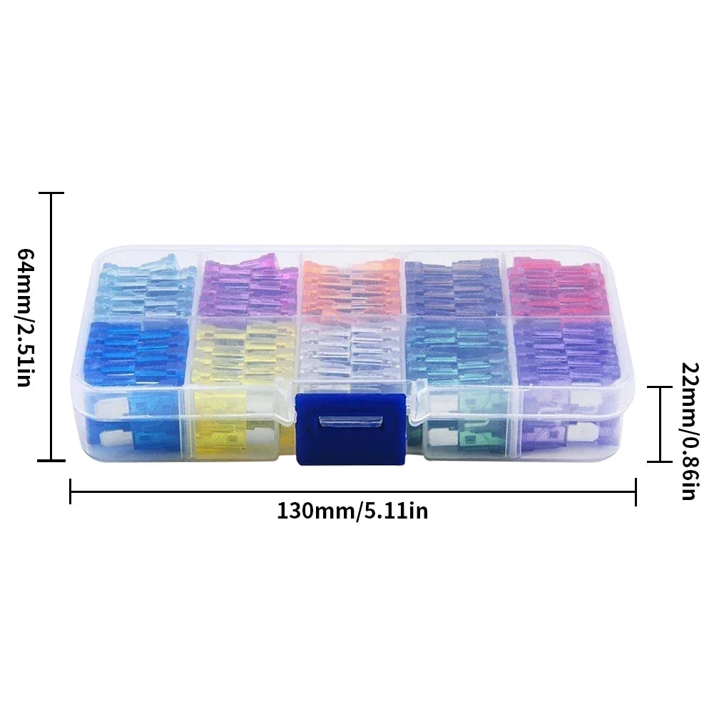 10 Types Auto Fuse 100- Blade 2A 3A 5A 7 10A 15A 20A 25A 30A 35A