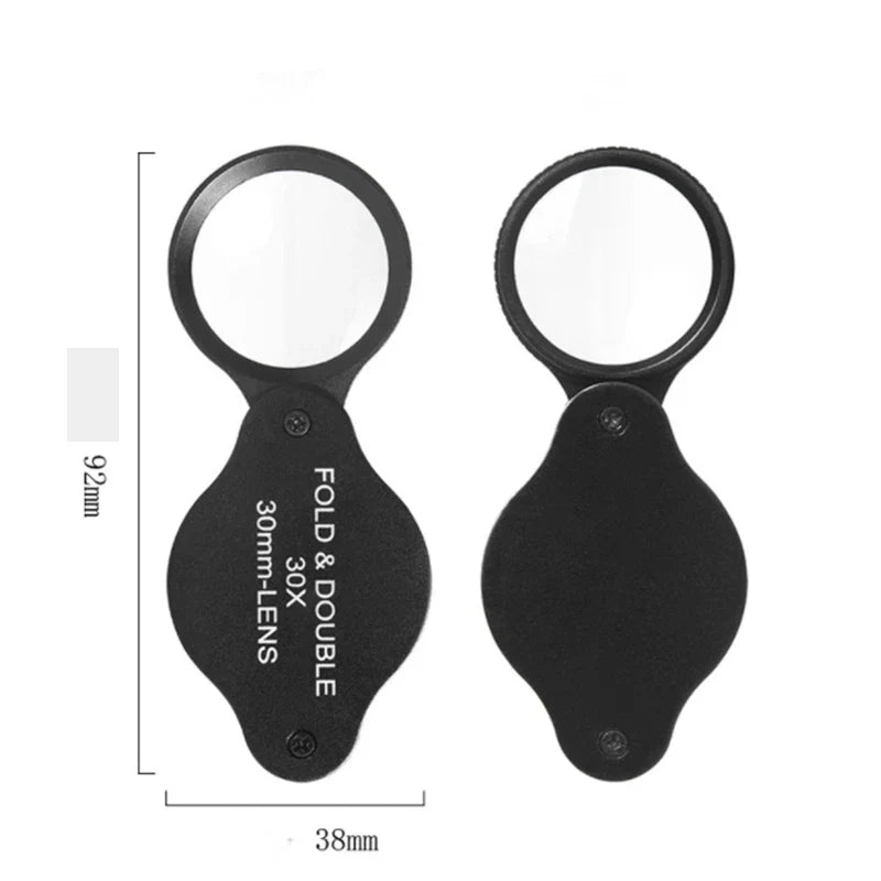 30X Folding Jewelry Loupe – 30mm Optical Glass Magnifier
